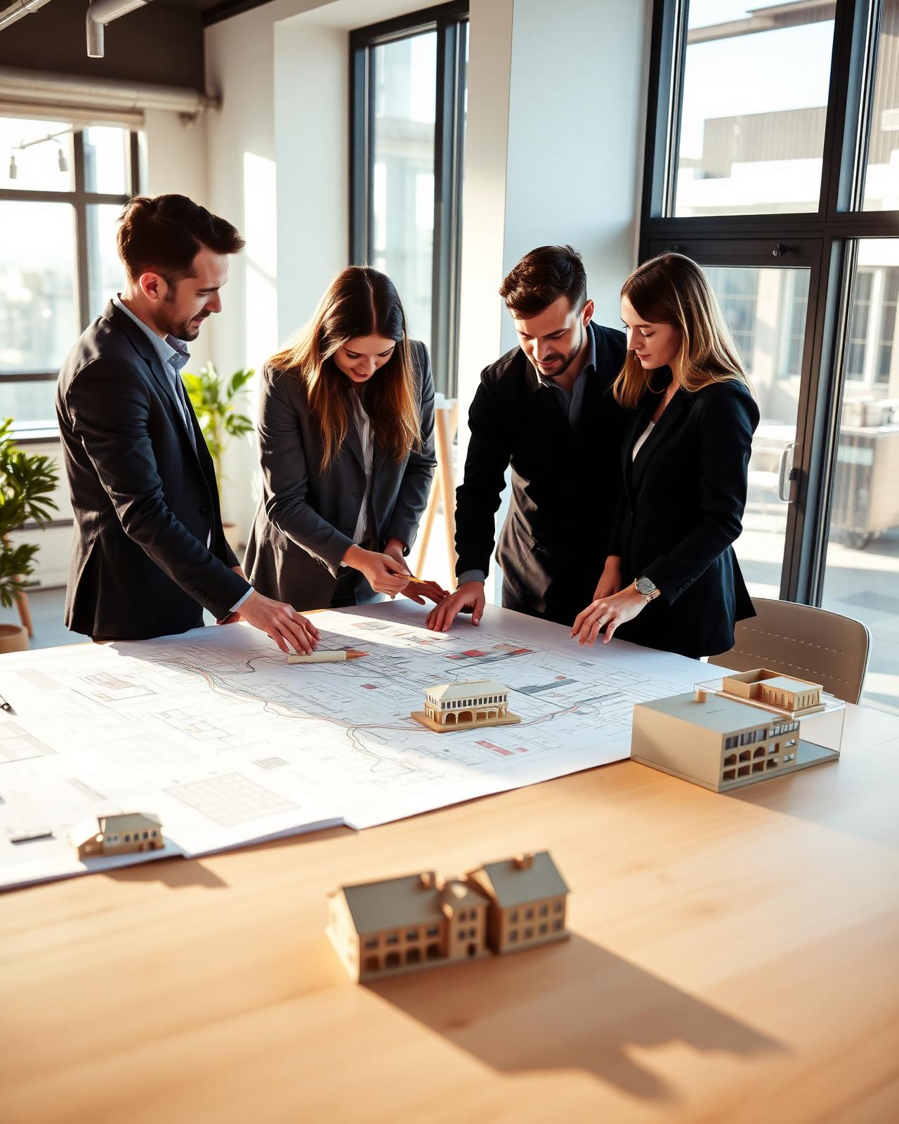 Team von AR Architekten am Planungstisch